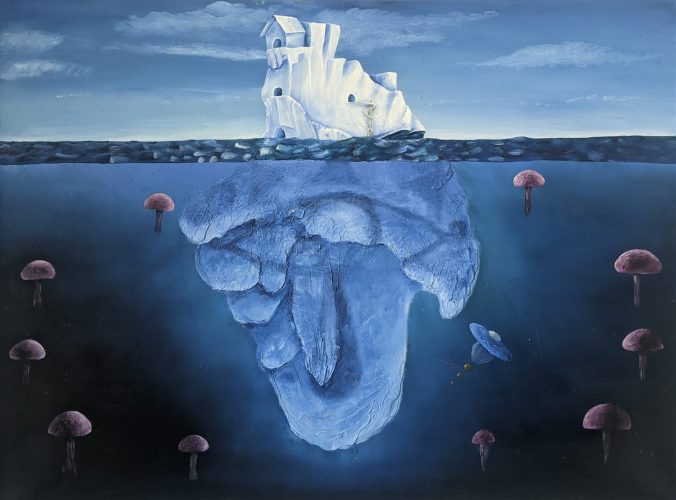 msrwilo, castillo de nieve, iceberg, medusas rosas, ojo de la verdad